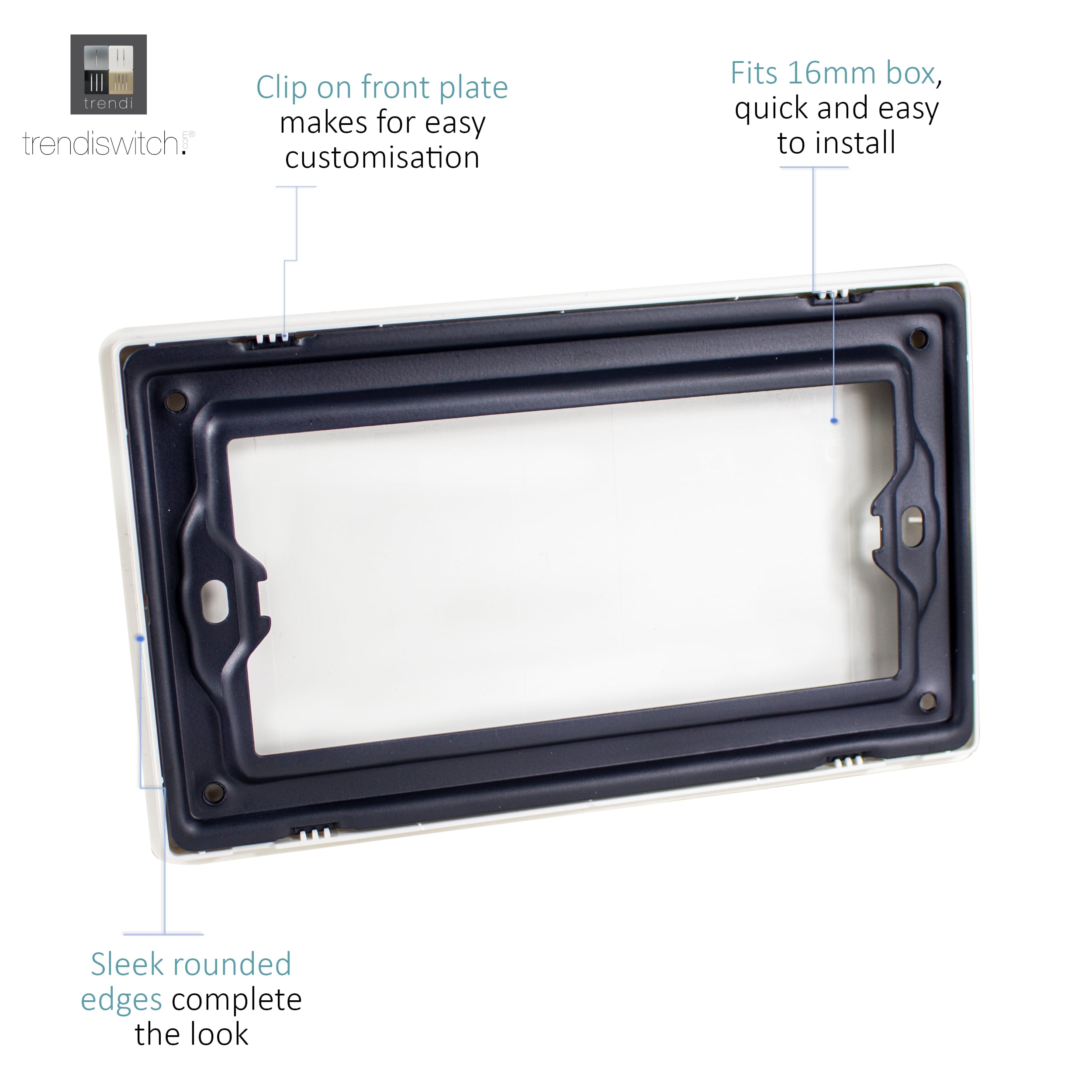 Brushed Steel Wiring Accessories Trendi Decorative Screwless